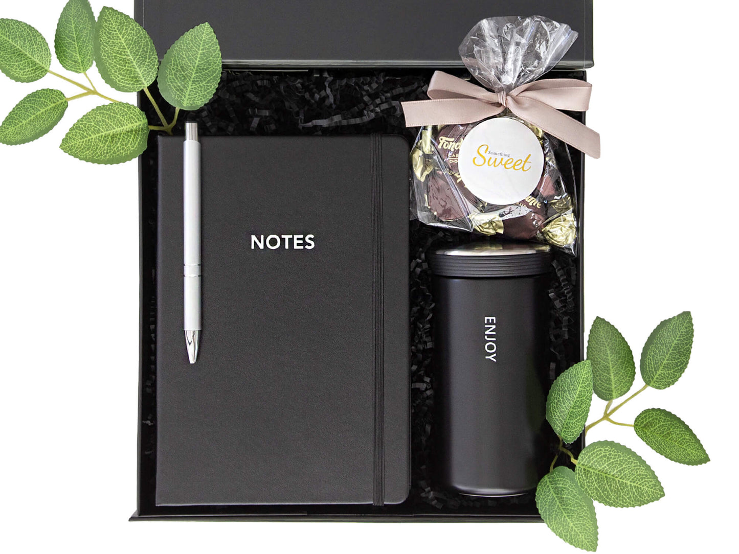 Pefekte gave til han med sjokolade, termokopp, penn og notatbok - passer til alle anledninger