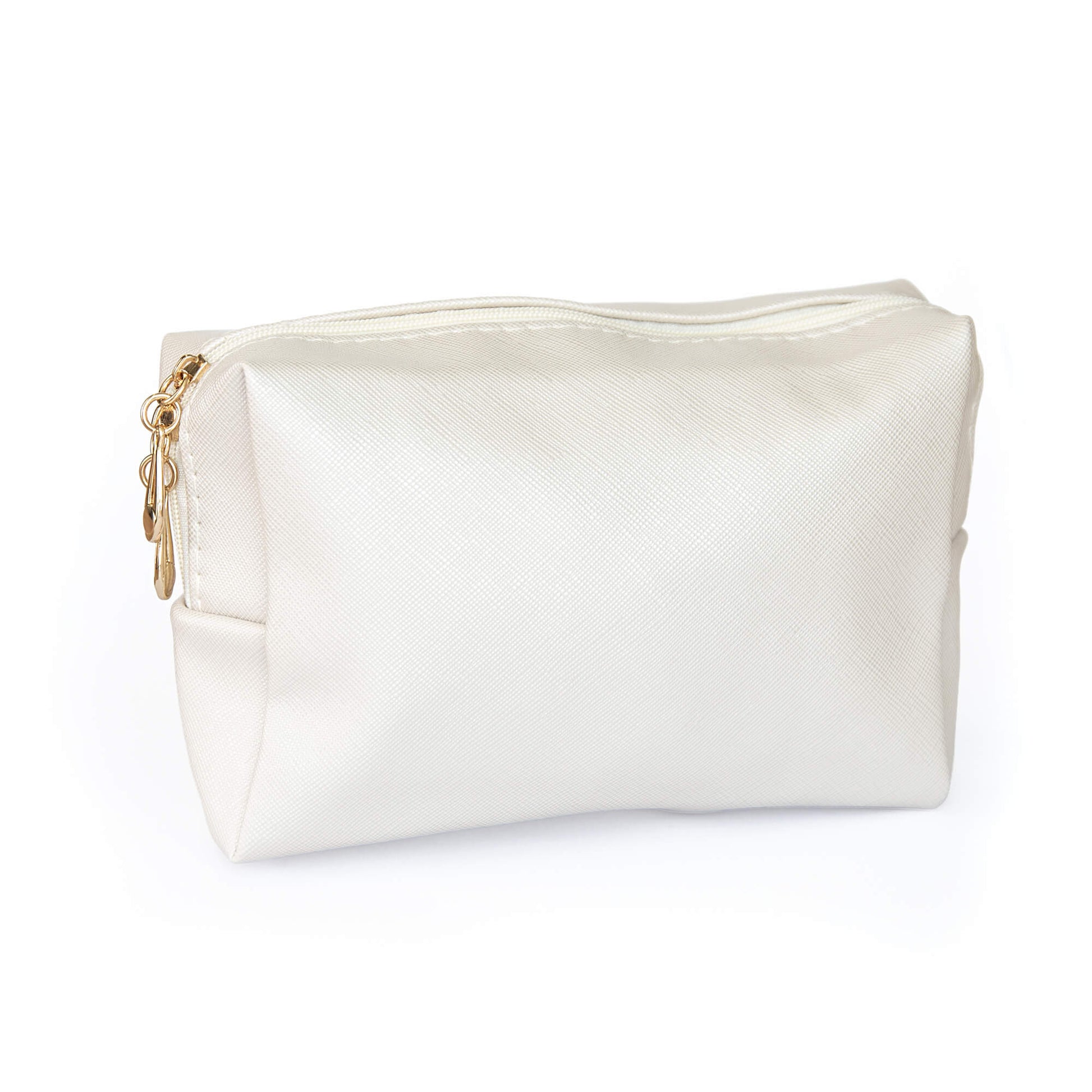 Beige toalettmappe med gull detaljer