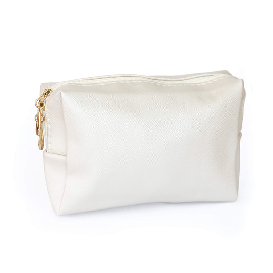 Beige toalettmappe med gull detaljer