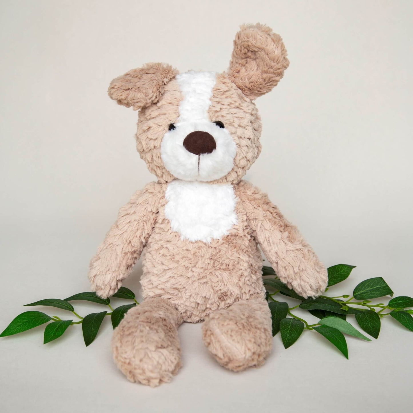 Myk hundebamse som sitter.